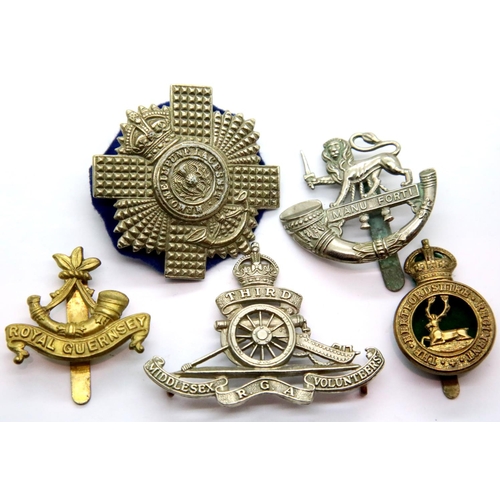 1223 - Five British Territorial Cap Badges. P&P Group 1 (£14+VAT for the first lot and £1+VAT for subsequen... 