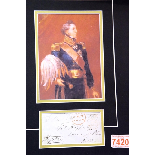 1244 - Sir Hussey Vivian, framed signature and print, with CoA from Universal Autograph Collectors' Club, o... 