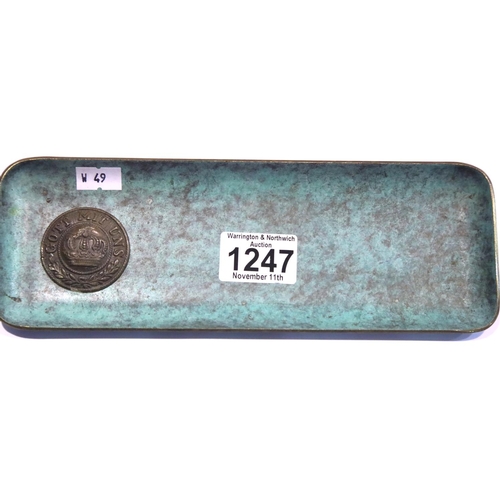 1247 - WWI Trench Art Imperial German Desk Tray. P&P Group 2 (£18+VAT for the first lot and £3+VAT for subs... 