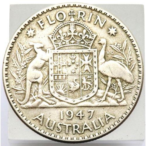 1181 - 1947 Silver Australian Florin - King George VI. P&P Group 1 (£14+VAT for the first lot and £1+VAT fo... 