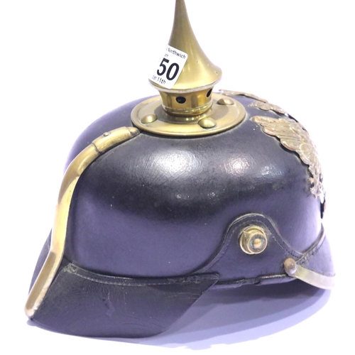 1250 - WWI Imperial German Prussian Infantry Pickelhaube. P&P Group 2 (£18+VAT for the first lot and £3+VAT... 