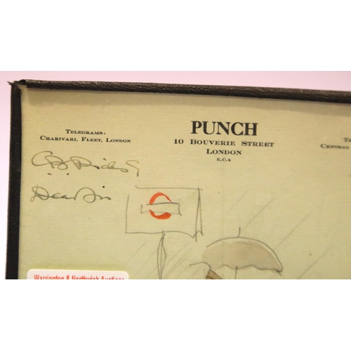 1281 - 1947 signed cartoon on Punch letter headed paper by 