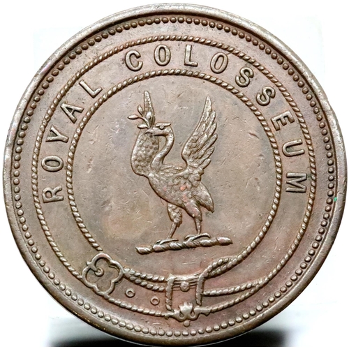 1211I - Liverpool Coliseum 1850 token with good definition. P&P Group 1 (£14+VAT for the first lot and £1+VA... 