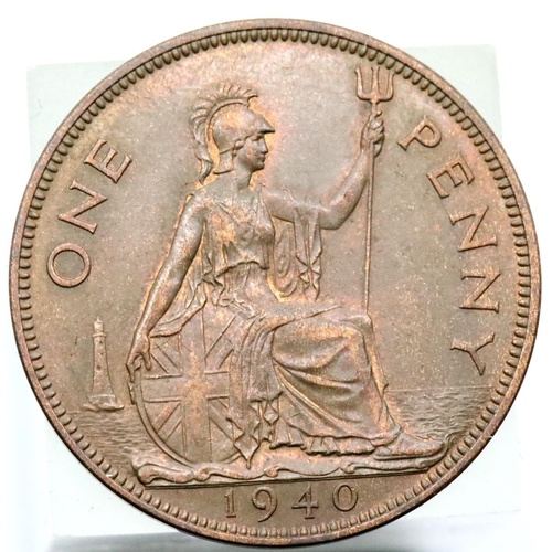 1211M - 1940 penny uncirculated. P&P Group 1 (£14+VAT for the first lot and £1+VAT for subsequent lots)