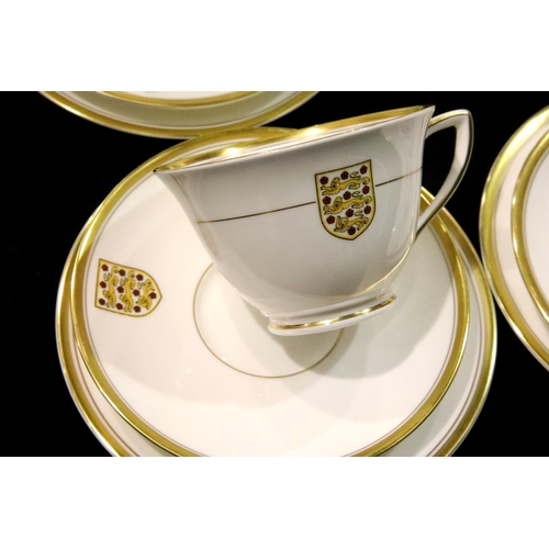 1412 - Royal Worcester England Football Viceroy tea set lacking one cup. Not available for in-house P&P