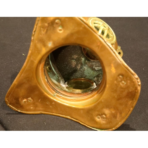 1453 - Brass and copper divers helmet, H: 17 cm. P&P Group 2 (£18+VAT for the first lot and £3+VAT for subs... 