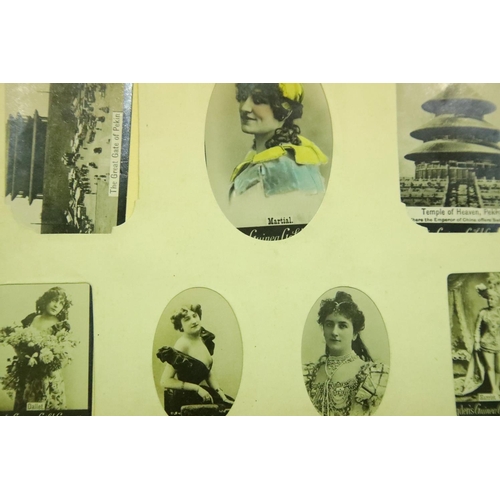 1505 - Early album of Ogden's Guinea Gold cigarette cards including actresses and army personnel. P&P Group... 