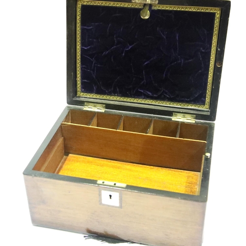 1559 - Wooden jewellery box, with bone inlay, sprung secret drawer and a hidden compartment. Not available ... 