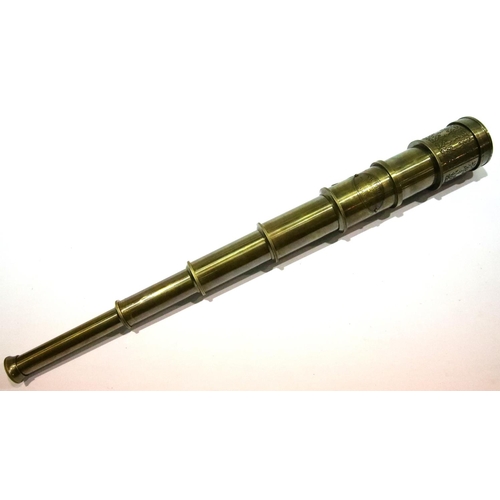 1439 - Brass marine four draw telescope, marked Victorian, L: 50 cm. P&P Group 3 (£25+VAT for the first lot... 