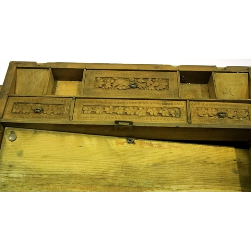 1470 - Two Anglo-Indian carved boxes, each with fitted interior. P&P Group 3 (£25+VAT for the first lot and... 