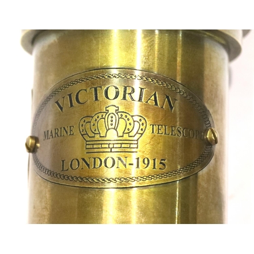 1439 - Brass marine four draw telescope, marked Victorian, L: 50 cm. P&P Group 3 (£25+VAT for the first lot... 