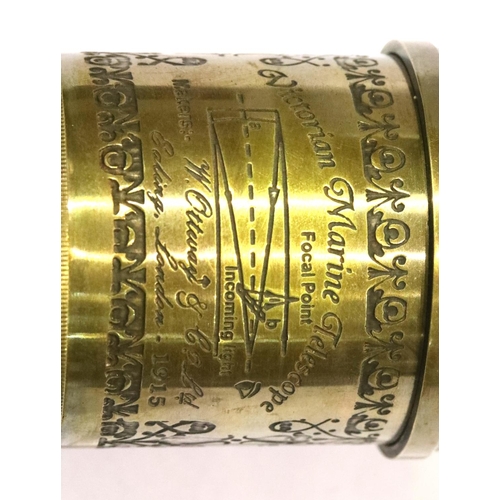 1439 - Brass marine four draw telescope, marked Victorian, L: 50 cm. P&P Group 3 (£25+VAT for the first lot... 