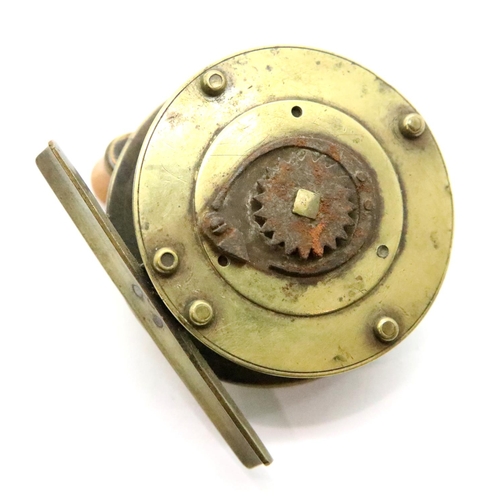 1512a - Antique brass fishing reel by Chas Parlour maker 191 Strand, London. P&P Group 2 (£18+VAT for the fi... 