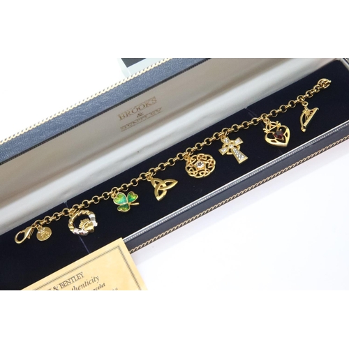 123 - Brooks and Bentley Celtic Treasures charm bracelet, L: 20 cm. P&P Group 1 (£14+VAT for the first lot... 