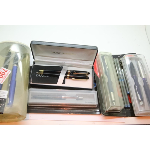 150 - Mixed lot of Parker and Boschmann cased pens to include a Vector fountain pen. P&P Group 1 (£14+VAT ... 
