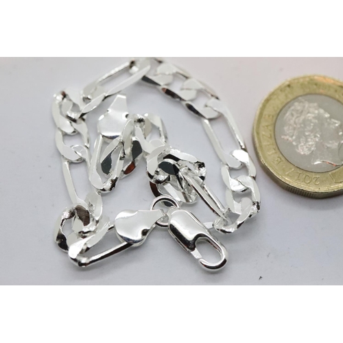 96 - Sterling silver stretched curb link chain bracelet. P&P Group 1 (£14+VAT for the first lot and £1+VA... 