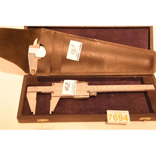 750 - Two cased Rabone and Moore and Wright precision verniers. Not available for in-house P&P