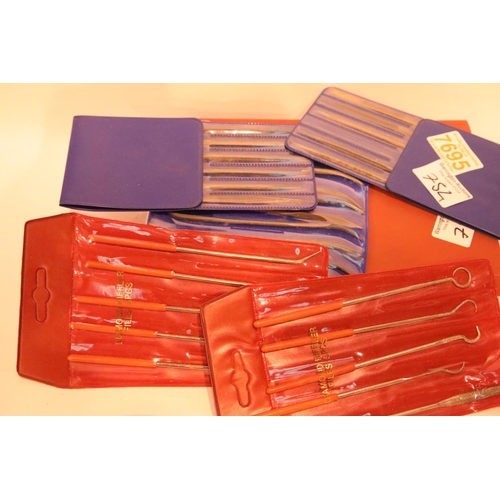 752 - Five packs of cased needle files. Not available for in-house P&P