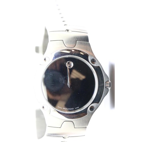 1095 - Movado sports edition The Museum watch boxed with instructions. P&P Group 1 (£14+VAT for the first l... 