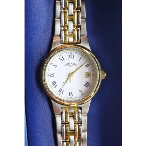 128 - Ladies boxed Rotary gold plated wristwatch. P&P Group 1 (£14+VAT for the first lot and £1+VAT for su... 
