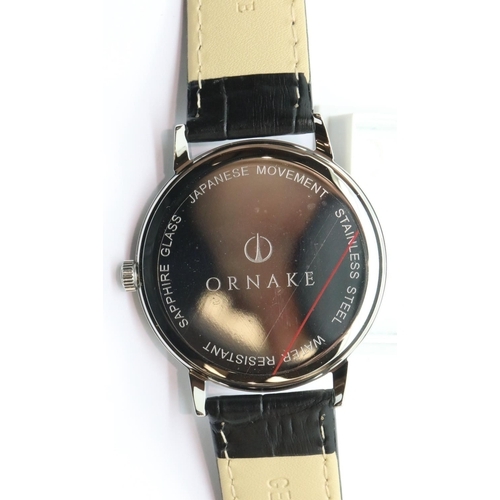 1116 - Boxed Ornake gents wristwatch with grey face and Japanese Miyota movement.  P&P Group 2 (£18+VAT for... 