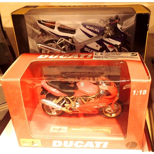 92A - Maisto 1:18 scale Ducati and NewRay 1:12 scale Suzuki GS7 R750. Not available for in-house P&P