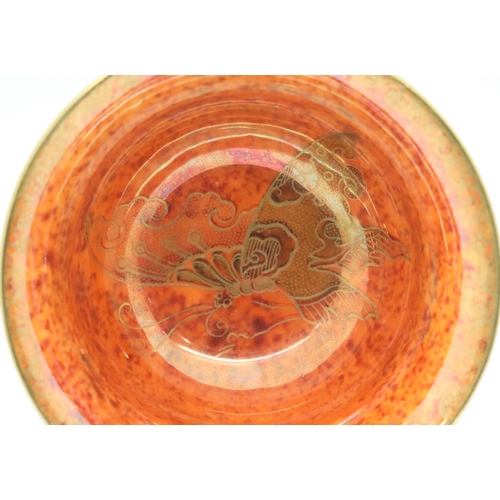 1302 - Small Wedgwood Lustre Butterfly bowl, D: 11 cm. P&P Group 2 (£18+VAT for the first lot and £3+VAT fo... 