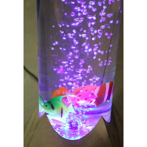 1341 - Tall glass mock-fish tank bubble lamp. Not available for in-house P&P