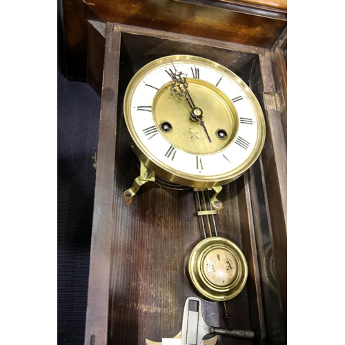 1351 - Antique mahogany cased wall clock. Not available for in-house P&P