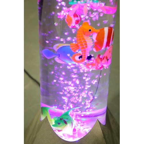 1341 - Tall glass mock-fish tank bubble lamp. Not available for in-house P&P
