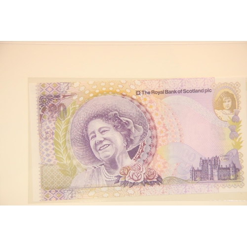 1219 - Eight Queens Mother 100th Birthday £20 notes RBS. P&P Group 1 (£14+VAT for the first lot and £1+VAT ... 