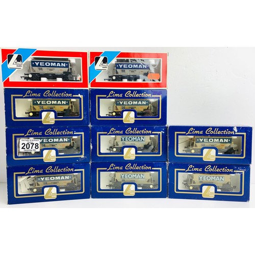 2078 - 10x Lima 'Yeoman' Hopper Wagons - All Boxed P&P Group 2 (£18+VAT for the first lot and £3+VAT for su... 