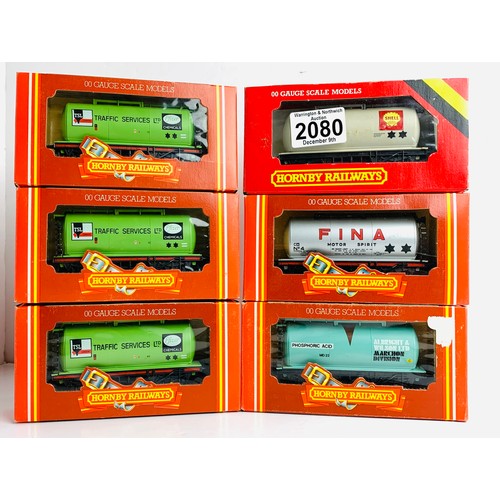 2080 - 6x Assorted Hornby Tanker Wagons - All Boxed. P&P Group 2 (£18+VAT for the first lot and £3+VAT for ... 