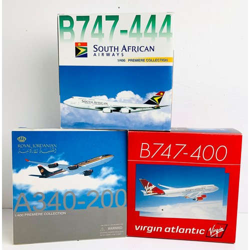 2101 - 3x 1:400 Scale Aircraft - Dragon Wings - Including 747 & A340 - Virgin, South African, Royal Jordani... 