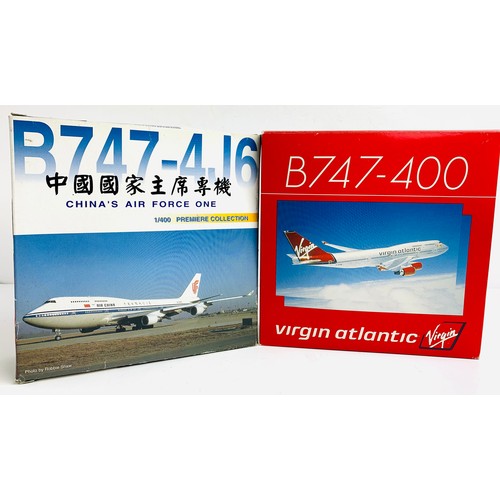 2102 - 2x Dragon Wings 1:400 Airliners - To Include: Virgin 747-400, Air China 747-4J6 - Boxed. P&P Group 2... 