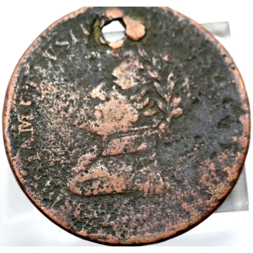 1221 - Holed medallion to commemorate Wellingtons victories in the Peninsula campaign. P&P Group 1 (£14+VAT... 