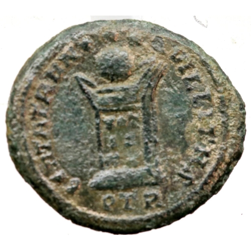 1201 - Roman Bronze AE3 Constantine dynasty - with Globe on sacrificial Altar - minted in Treveri. P&P Grou... 