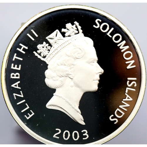 1216 - 2003 Solomon Islands History of Powered Flight solid 999 silver proof coin, Douglas DC 3. P&P Group ... 
