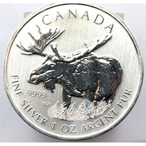 1222 - 2012 Canada 1 ounce fine silver Moose coin. P&P Group 1 (£14+VAT for the first lot and £1+VAT for su... 