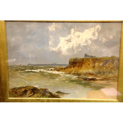 1651 - Charles Rutherford (Newcastle / North Shields 1854-1901), pair of coastal landscapes, each monogramm... 