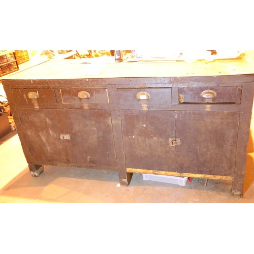 603 - Steel top workbench, four drawers over four doors, 72 x 30 x 36 inches. Not available for in-house P... 