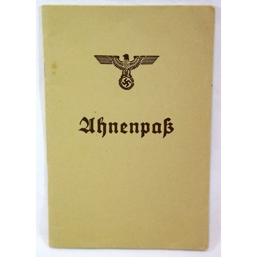 3435 - German Third Reich type Ahnenpass, named, (indistinct). P&P Group 1 (£14+VAT for the first lot and £... 