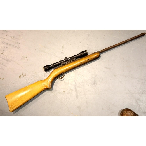 1286 - Vintage 177 air rifle with Nikko Stirling sight. P&P Group 3 (£25+VAT for the first lot and £5+VAT f... 