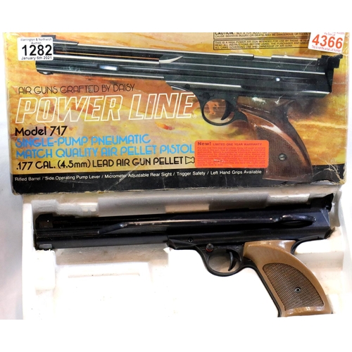 1282 - Daisy boxed model 717 air pistol, 177 calibre. P&P group 2 (£18+ VAT for the first lot and £3+ VAT f... 