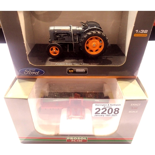 2208 - Universal Hobbies 1:32 scale Fordson Super Major Launch Edition and Prosol P4 180 implement. P&P Gro... 