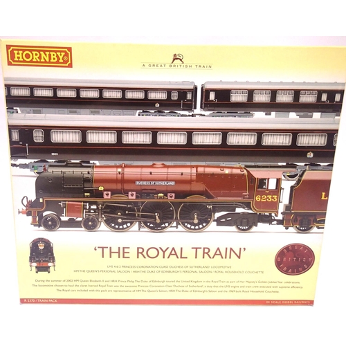 2228 - Hornby R2370 Royal Train pack Duchess of Sutherland, LMS Red and three Royal Coaches. P&P Group 1 (£... 