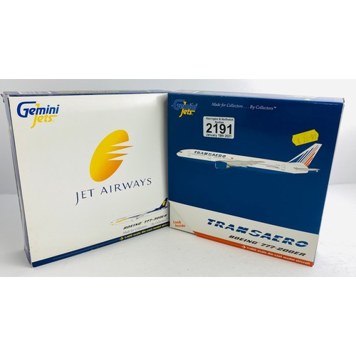 2191 - 2x Gemini Jets 1:400 Scale Aircraft Diecast Model Aircraft - In Boxes (ALL WHEELS PRESENT & OK) P&P ... 