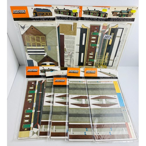 2073 - 8x Superquick OO Gauge Card Building Kits P&P Group 1 (£14+VAT for the first lot and £1+VAT for subs... 