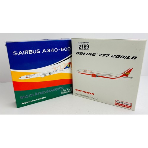 2189 - 2x Phoenix 1:400 Scale Aircraft Diecast Model Aircraft - In Boxes (ALL WHEELS PRESENT & OK) P&P Grou... 