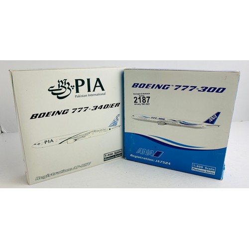 2187 - 2x Phoenix 1:400 Scale Aircraft Diecast Model Aircraft - In Boxes (ALL WHEELS PRESENT & OK) P&P Grou... 